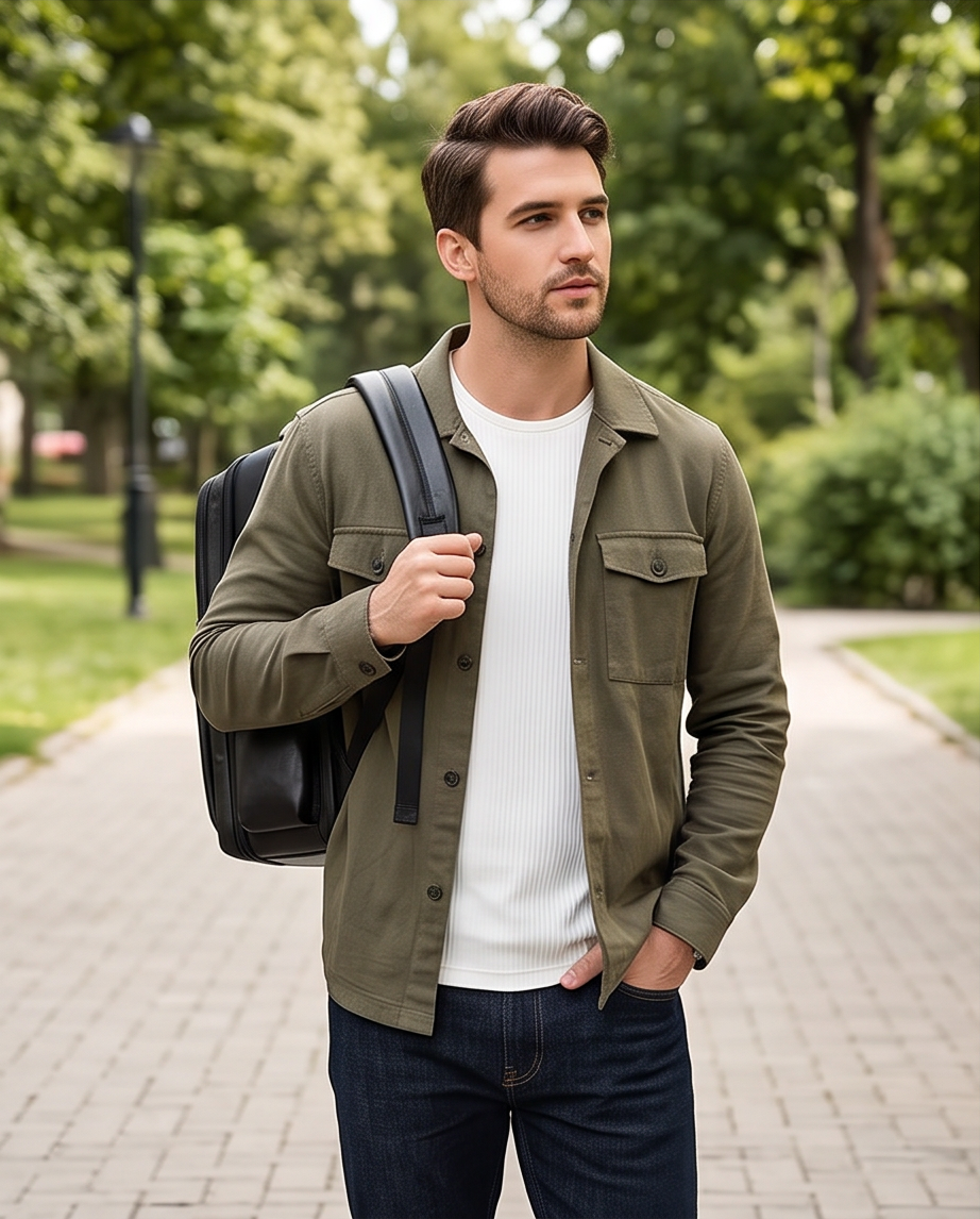 Q-DOMINIUM Genuine Leather Backpack – USB Charging, TSA Lay-Flat & Thickened Ergonomic Straps