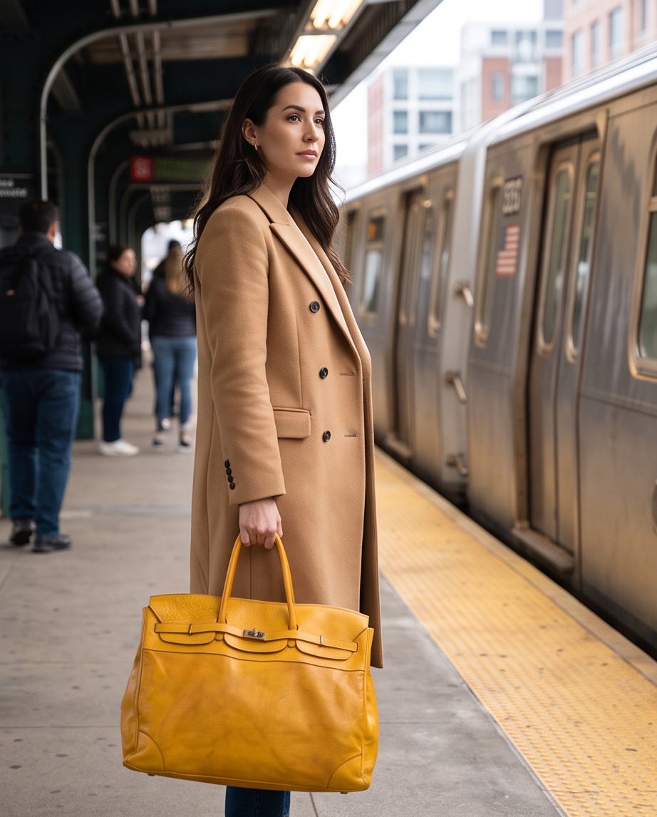 Q-BELORA Unisex Italian Leather Travel Duffel Bag – Full-Grain Calfskin & Brass Buckle