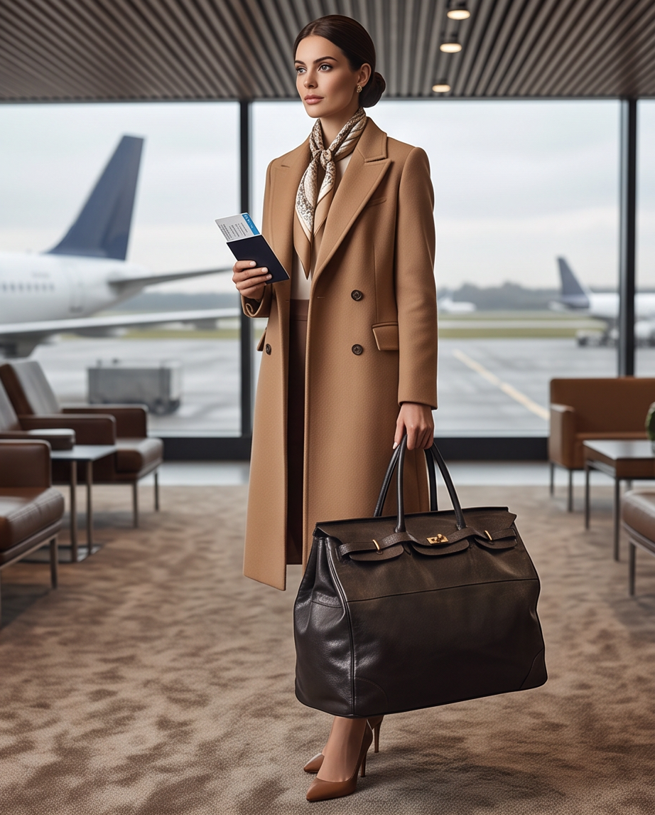 Q-BELORA Unisex Italian Leather Travel Duffel Bag – Full-Grain Calfskin & Brass Buckle