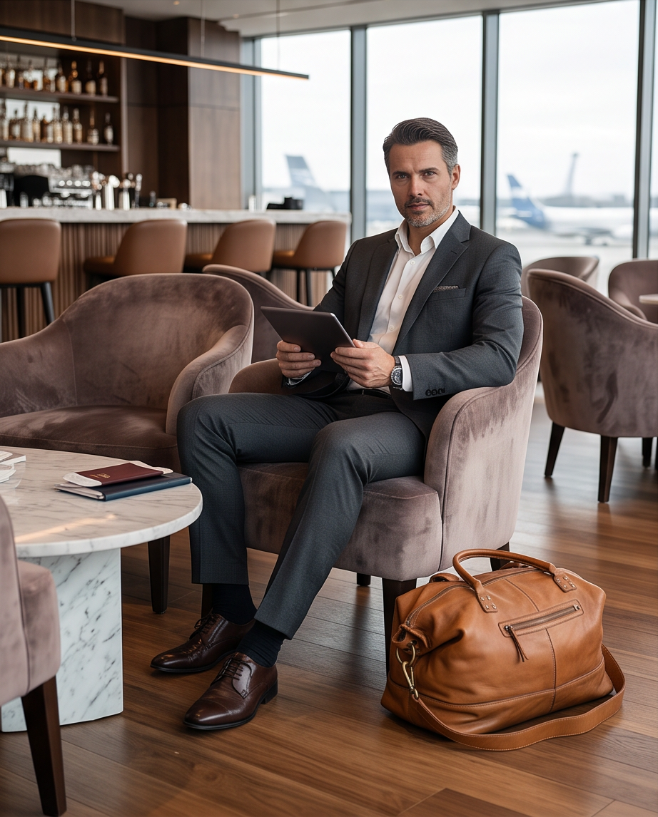 Q-ETERNA Italian Leather Duffel Bag – Full-Grain Calfskin, Foldable & Water-Resistant