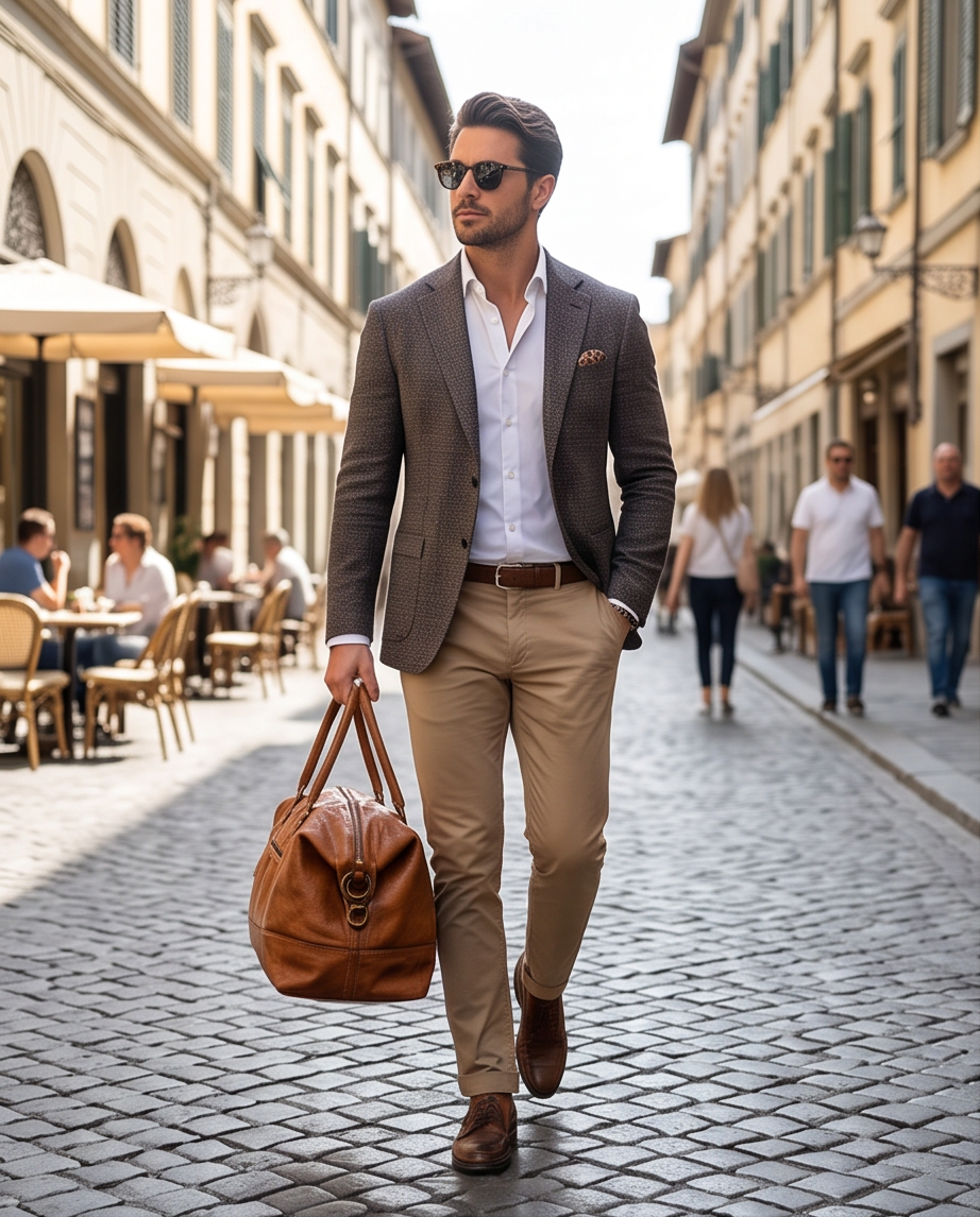 Q-ETERNA Italian Leather Duffel Bag – Full-Grain Calfskin, Foldable & Water-Resistant
