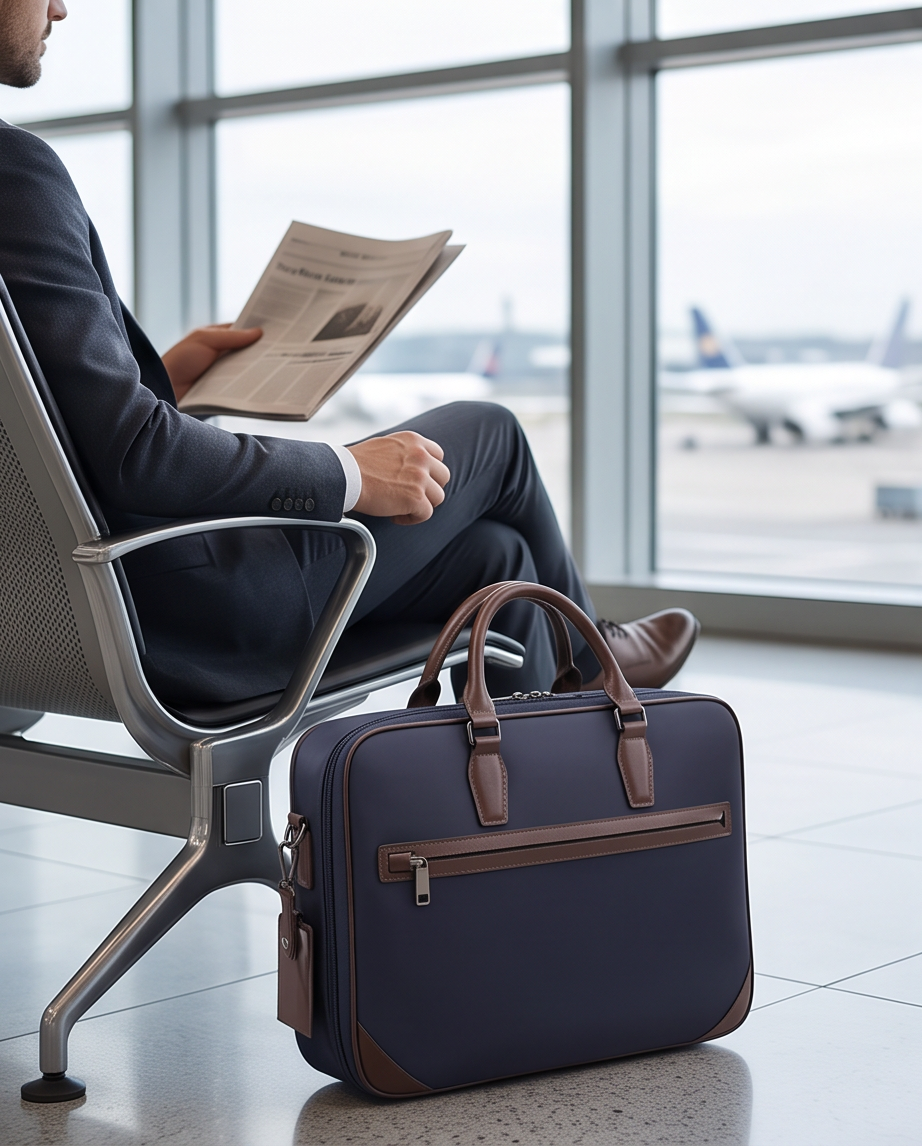 Q-BRIEF Premium 1680D Nylon & Leather Laptop Messenger Briefcase – Waterproof & Large Capacity