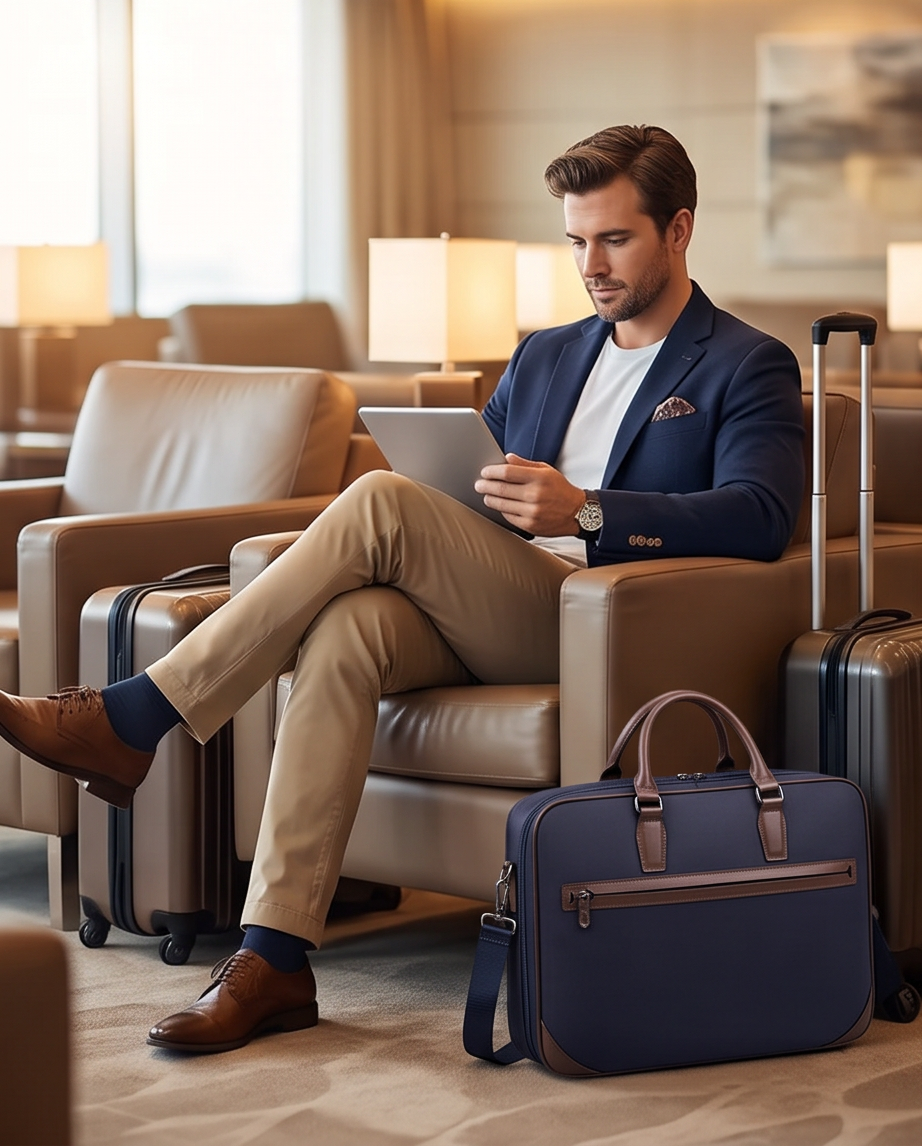 Q-BRIEF Premium 1680D Nylon & Leather Laptop Messenger Briefcase – Waterproof & Large Capacity