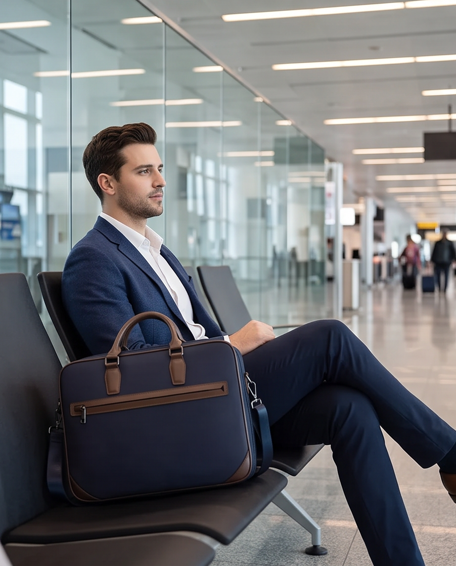 Q-BRIEF Premium 1680D Nylon & Leather Laptop Messenger Briefcase – Waterproof & Large Capacity