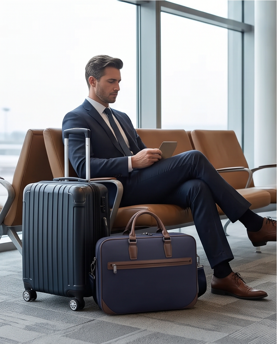 Q-BRIEF Premium 1680D Nylon & Leather Laptop Messenger Briefcase – Waterproof & Large Capacity