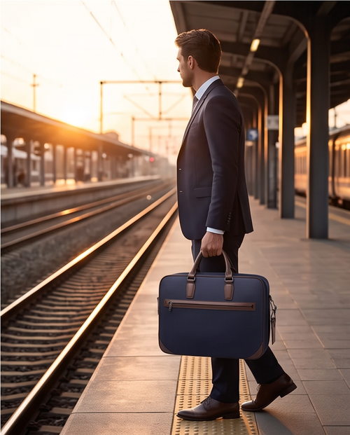 Q-BRIEF Premium 1680D Nylon & Leather Laptop Messenger Briefcase – Waterproof & Large Capacity