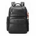 Q-MARSHAL Genuine Leather Backpack 40L – Anti-Theft, USB Charging, TSA Lay-Flat & Flannel Laptop Compartment