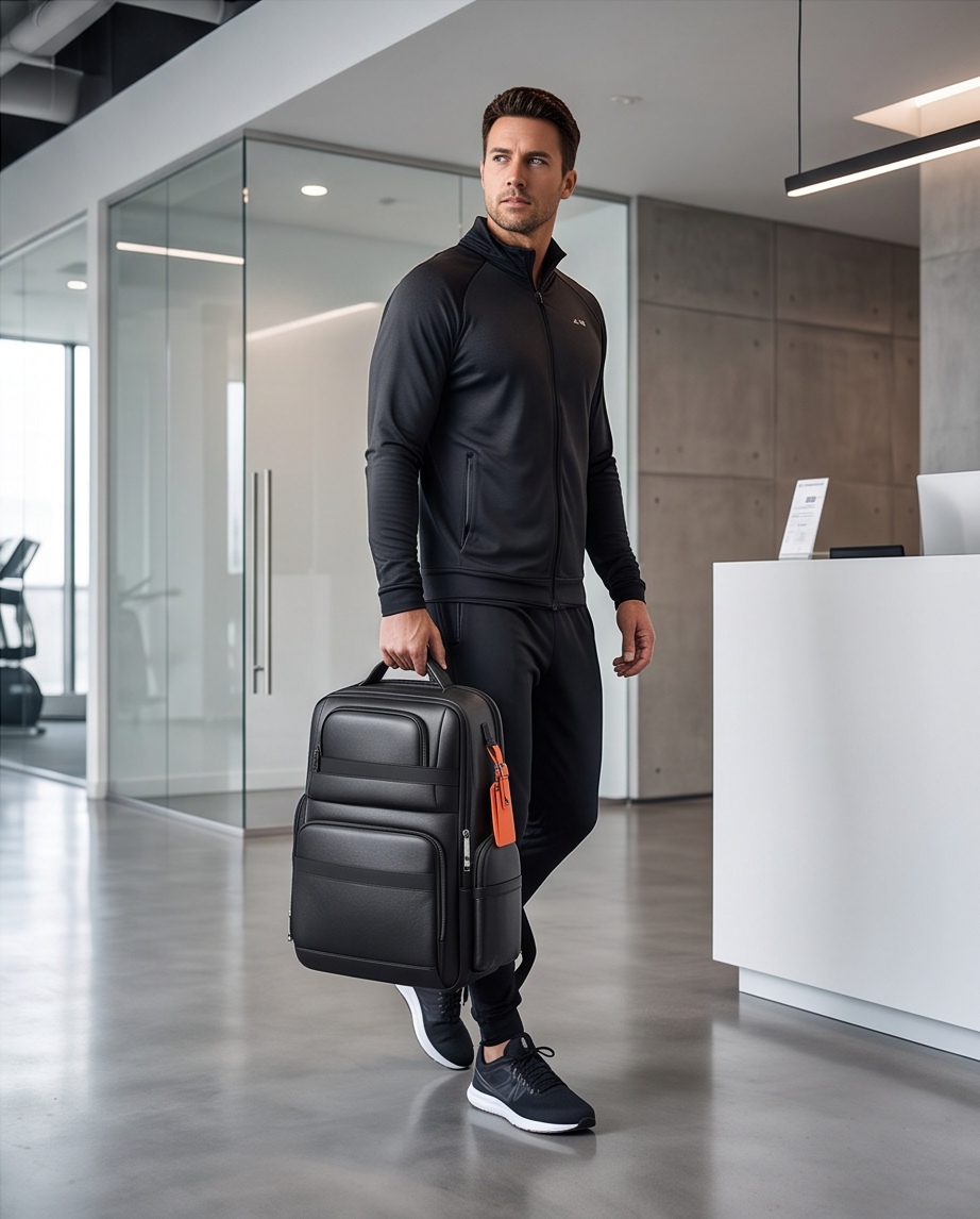 Q-MARSHAL Genuine Leather Backpack 40L – Anti-Theft, USB Charging, TSA Lay-Flat & Flannel Laptop Compartment