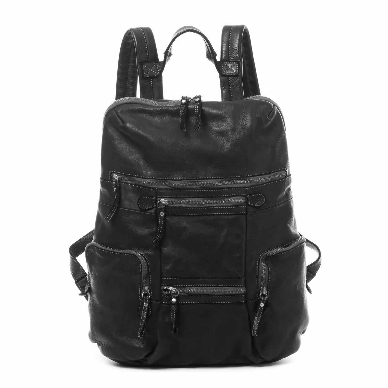 Q-VALENTE Vintage Calfskin Backpack – Italian Leather, Brass Hardware & Ergonomic Design