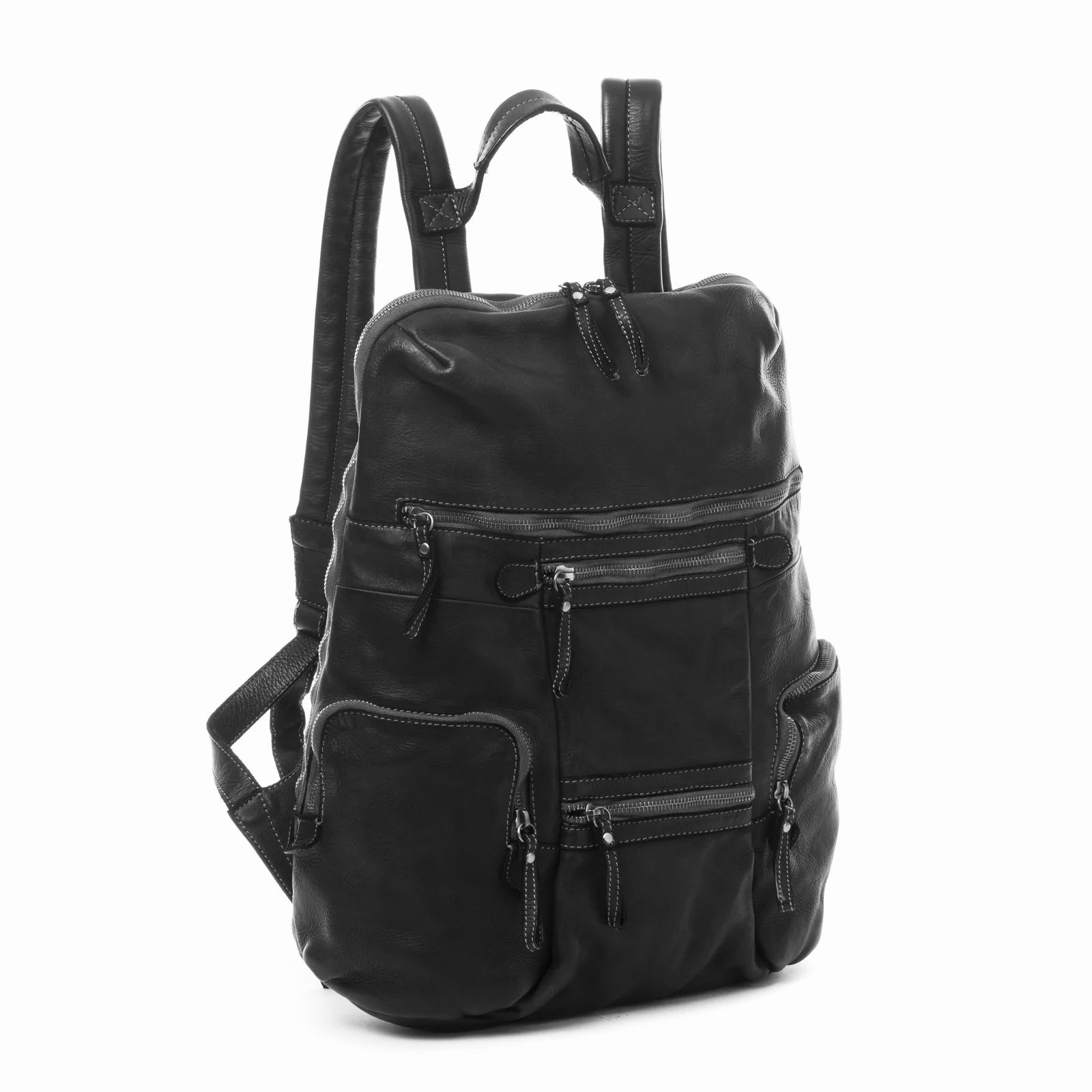 Q-VALENTE Vintage Calfskin Backpack – Italian Leather, Brass Hardware & Ergonomic Design