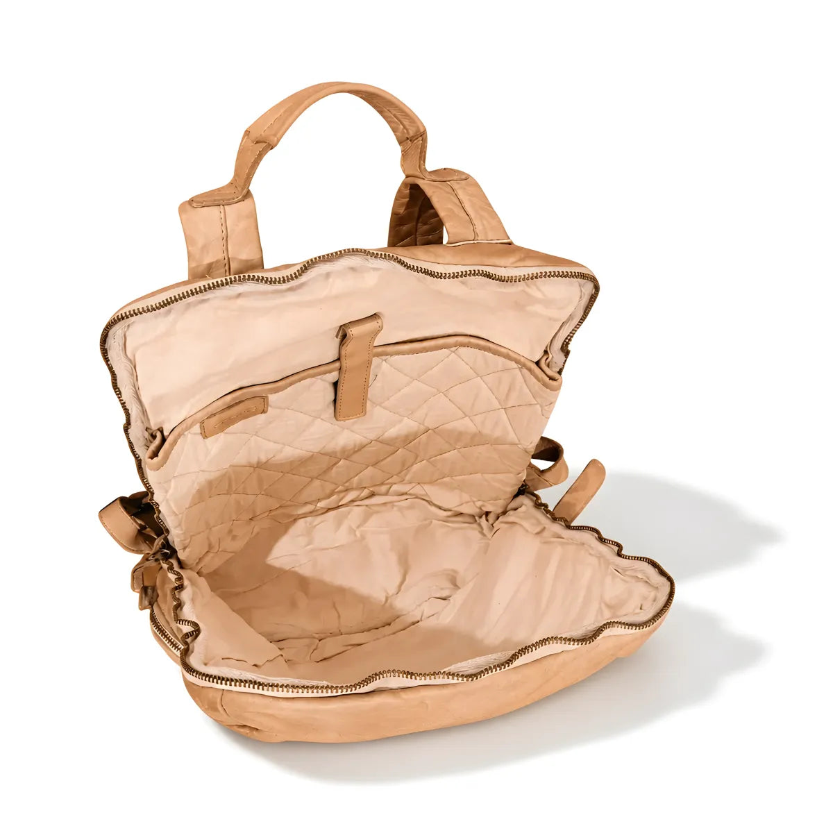 Q-VALENTE Vintage Calfskin Backpack – Italian Leather, Brass Hardware & Ergonomic Design