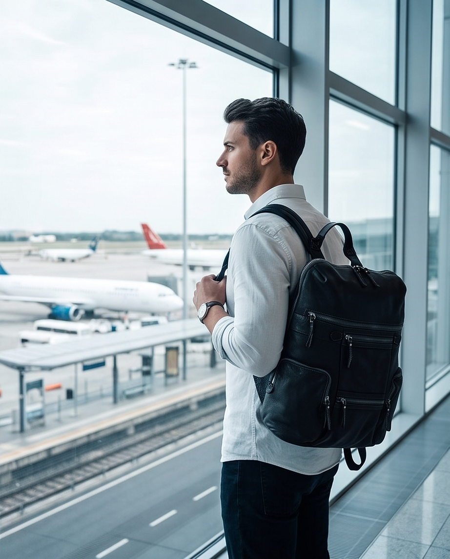 Q-VALENTE Vintage Calfskin Backpack – Italian Leather, Brass Hardware & Ergonomic Design