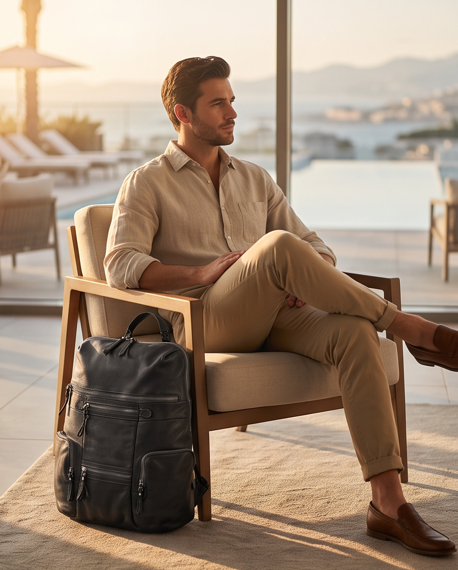 Q-VALENTE Vintage Calfskin Backpack – Italian Leather, Brass Hardware & Ergonomic Design