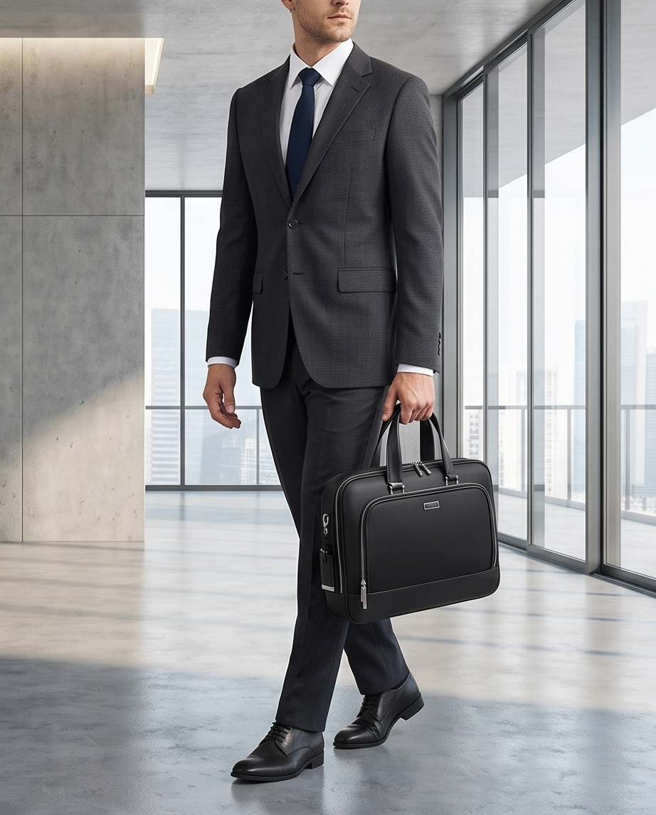 Q-TORVEN Premium High-Quality Nylon Laptop Briefcase – Waterproof, Mildew-Resistant & Large Capacity
