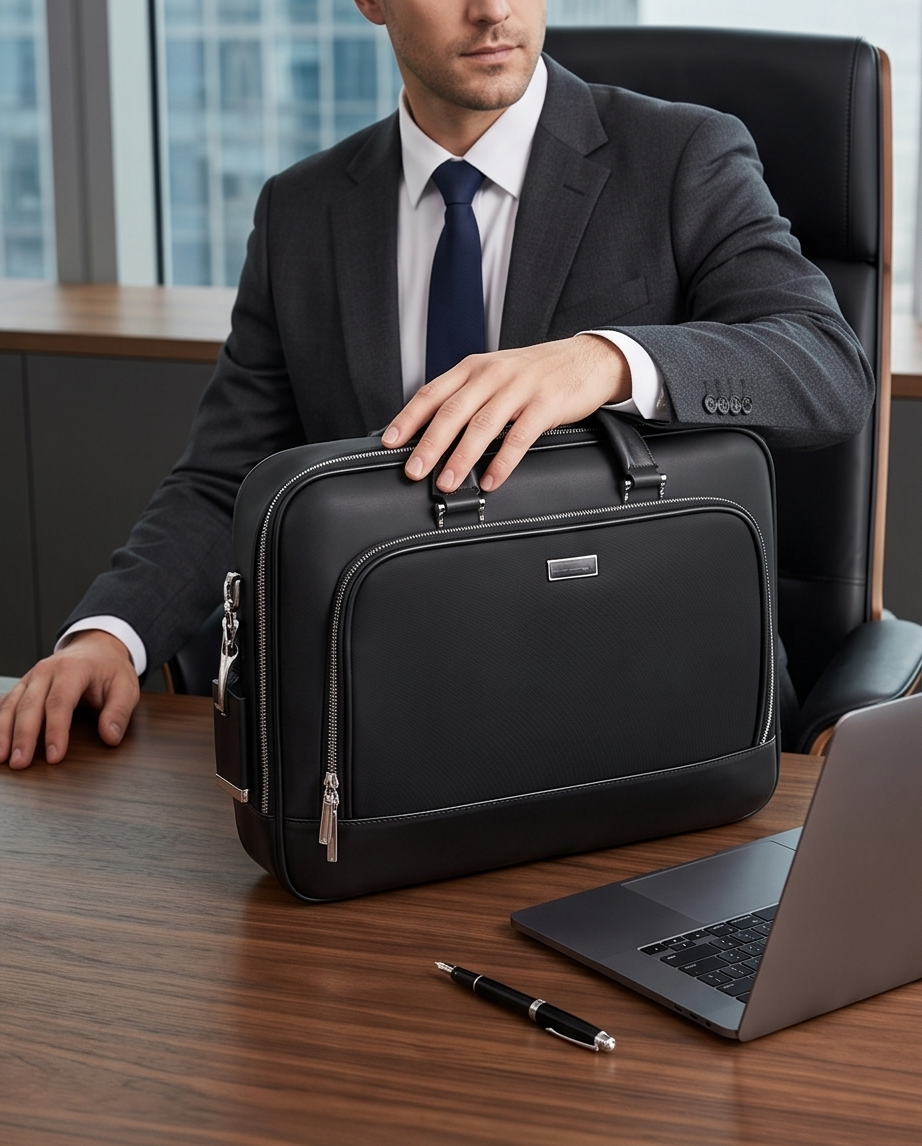 Q-TORVEN Premium High-Quality Nylon Laptop Briefcase – Waterproof, Mildew-Resistant & Large Capacity