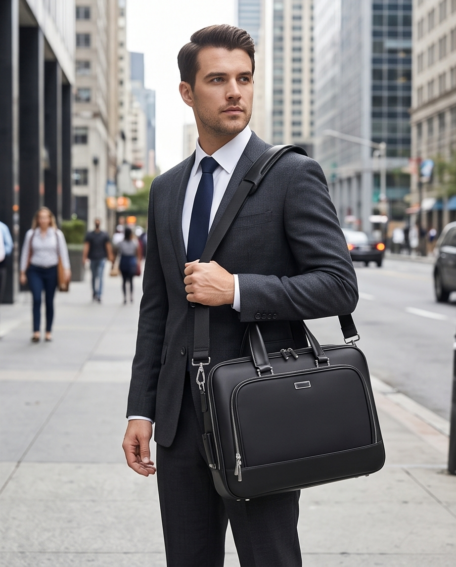 Q-TORVEN Premium High-Quality Nylon Laptop Briefcase – Waterproof, Mildew-Resistant & Large Capacity