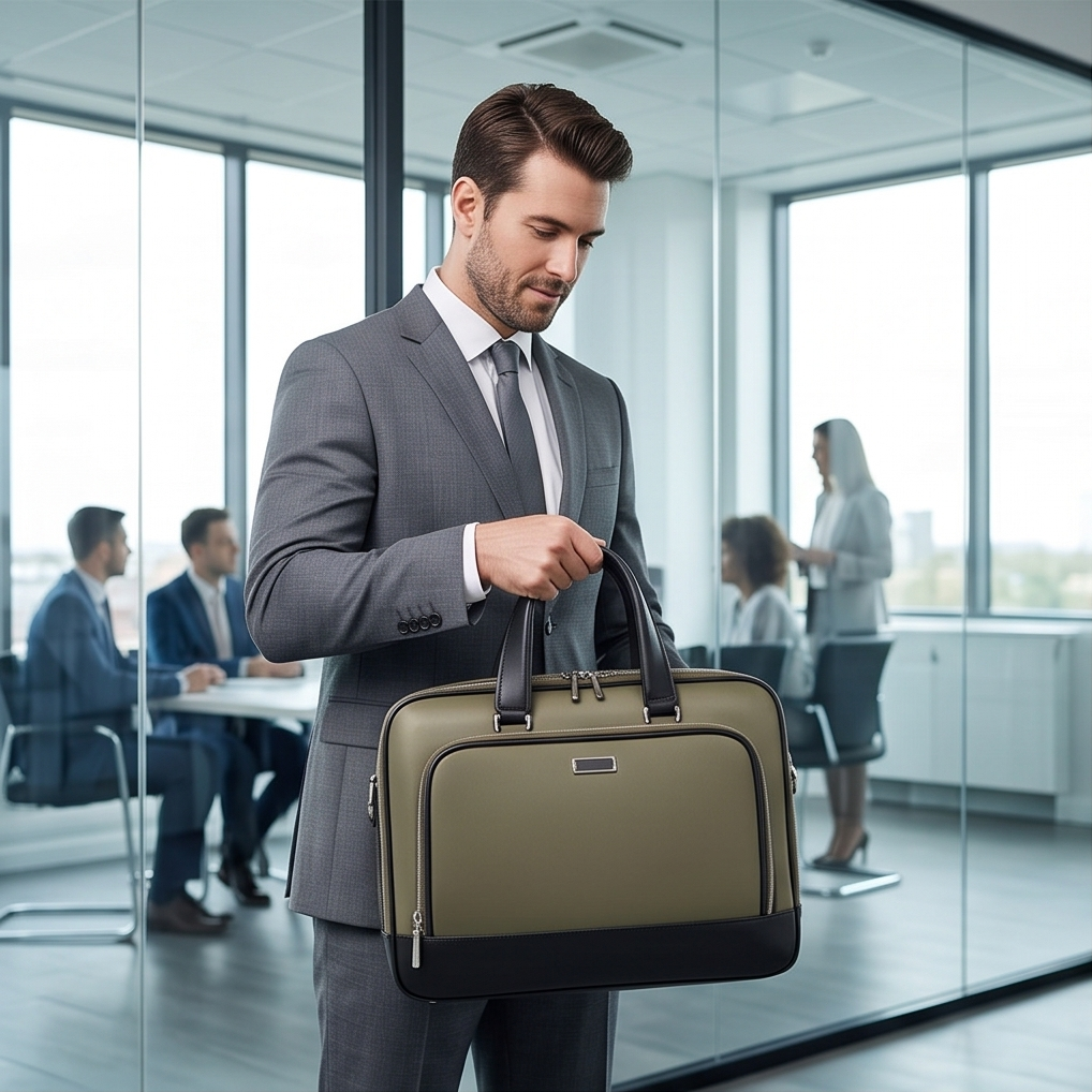 Q-TORVEN Premium High-Quality Nylon Laptop Briefcase – Waterproof, Mildew-Resistant & Large Capacity