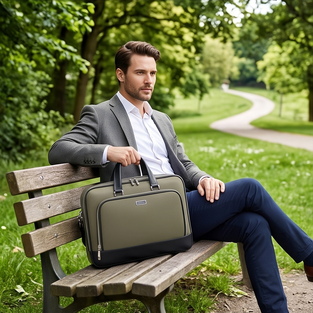 Q-TORVEN Premium High-Quality Nylon Laptop Briefcase – Waterproof, Mildew-Resistant & Large Capacity