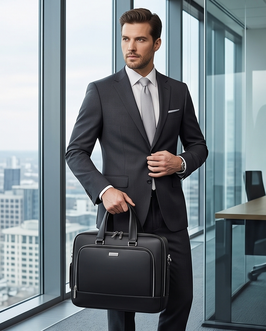 Q-TORVEN Premium High-Quality Nylon Laptop Briefcase – Waterproof, Mildew-Resistant & Large Capacity