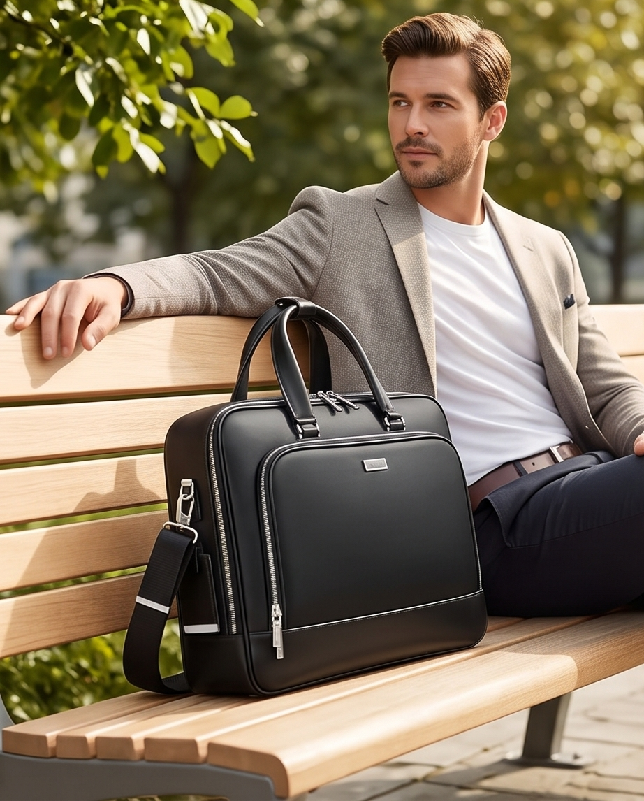 Q-TORVEN Premium High-Quality Nylon Laptop Briefcase – Waterproof, Mildew-Resistant & Large Capacity