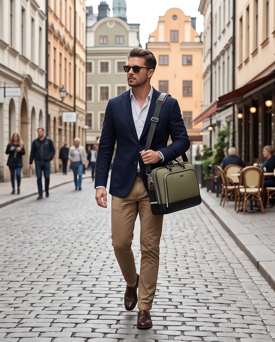Q-TORVEN Premium High-Quality Nylon Laptop Briefcase – Waterproof, Mildew-Resistant & Large Capacity