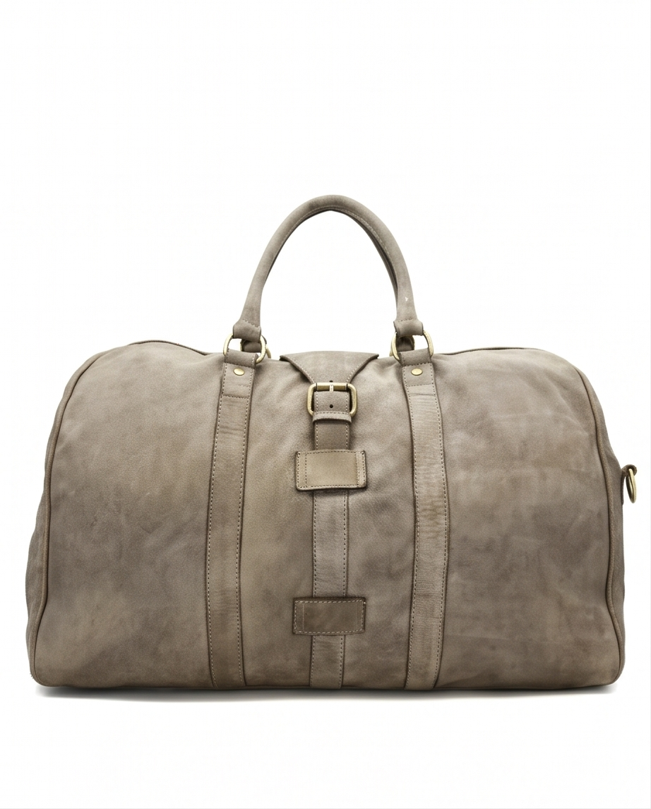 Q-ROVE Italian Leather Duffel Bag – Washed Calfskin, Water-Resistant & Large Capacity