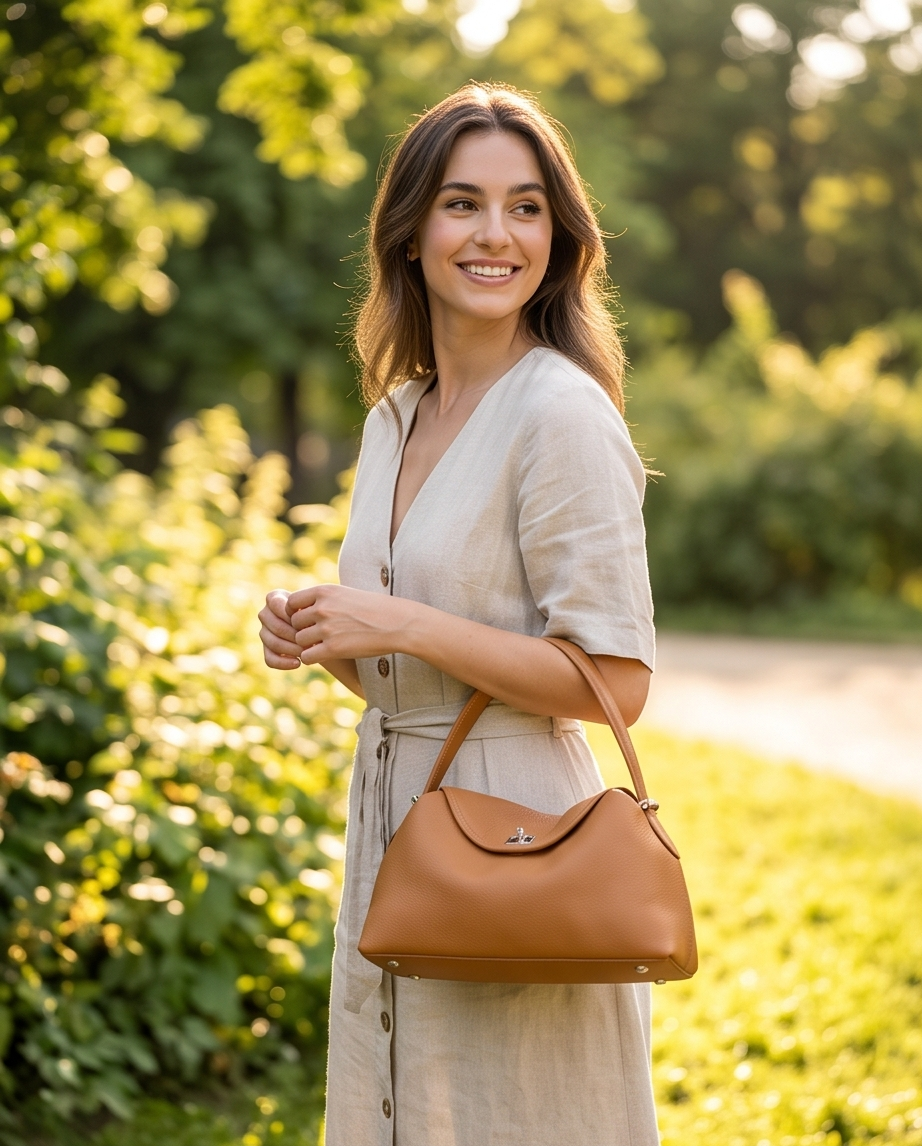 Q-GALA Genuine Leather Women's Shoulder Bag – Large Capacity Commuter & Travel Bag