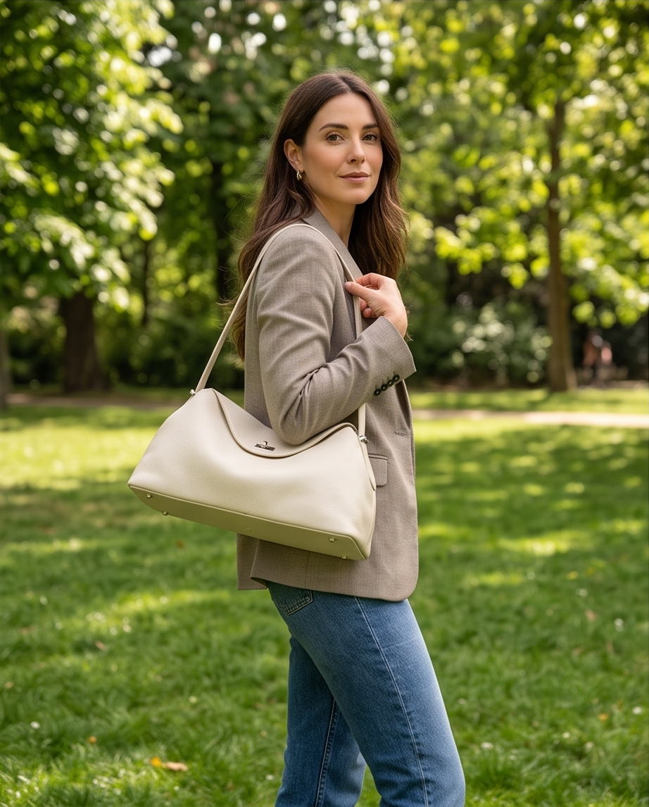Q-GALA Genuine Leather Women's Shoulder Bag – Large Capacity Commuter & Travel Bag