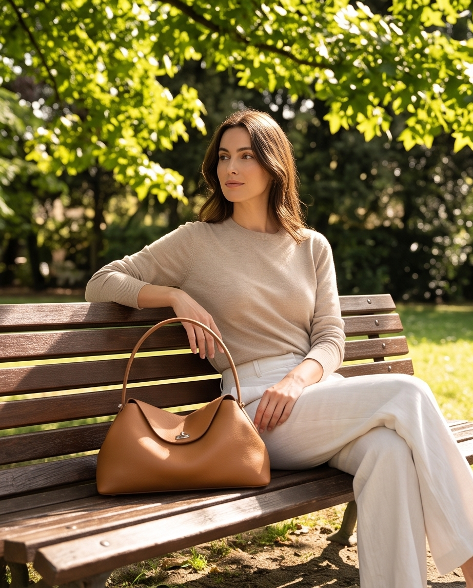 Q-GALA Genuine Leather Women's Shoulder Bag – Large Capacity Commuter & Travel Bag