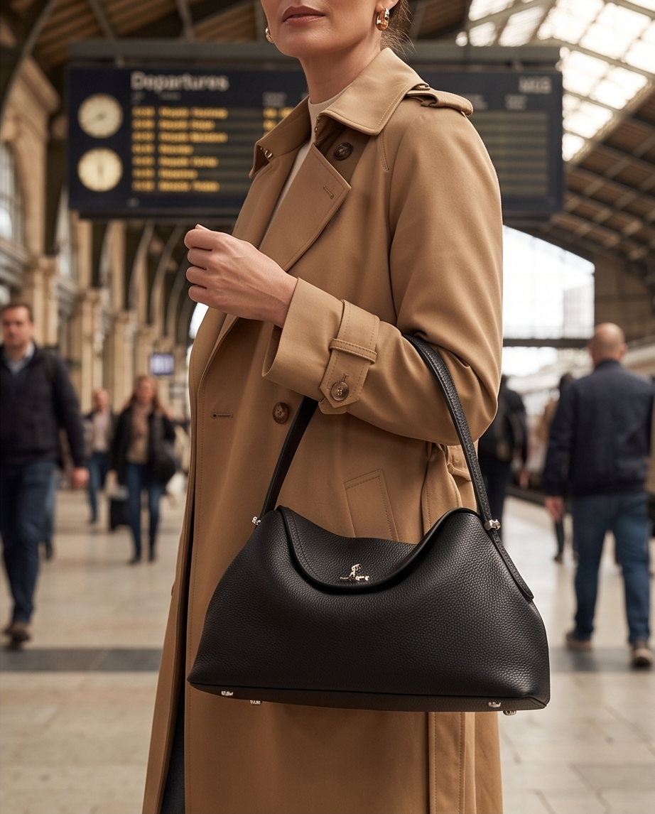 Q-GALA Genuine Leather Women's Shoulder Bag – Large Capacity Commuter & Travel Bag