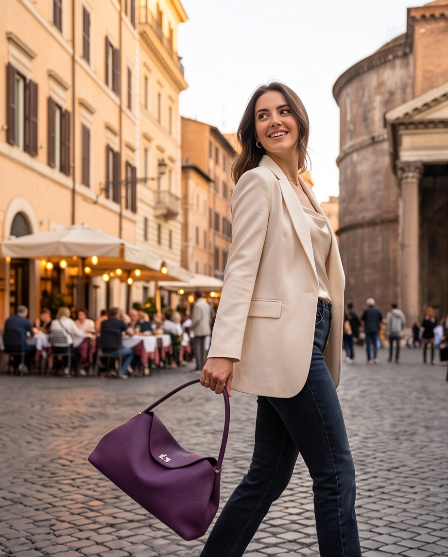 Q-GALA Genuine Leather Women's Shoulder Bag – Large Capacity Commuter & Travel Bag