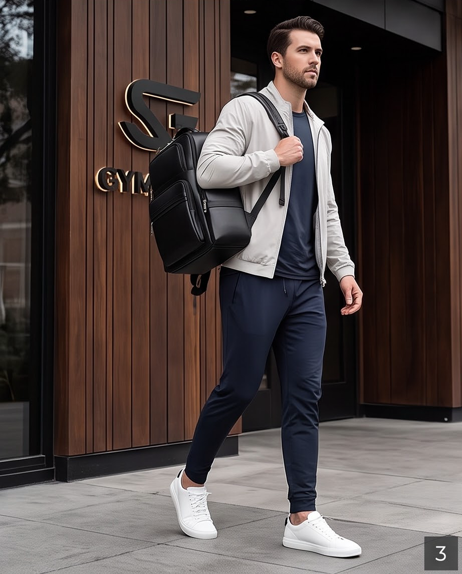 Q-ENORMOUS Genuine Leather Backpack – 40L Anti-Theft Travel & Laptop Bag with USB Charging Port