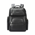 Q-Giant Genuine Leather Backpack – 40L Anti-Theft Travel & Laptop Bag with USB Charging Port