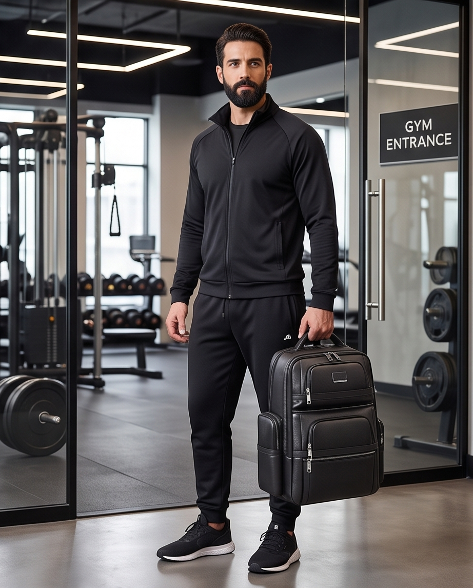 Q-Giant Genuine Leather Backpack – 40L Anti-Theft Travel & Laptop Bag with USB Charging Port