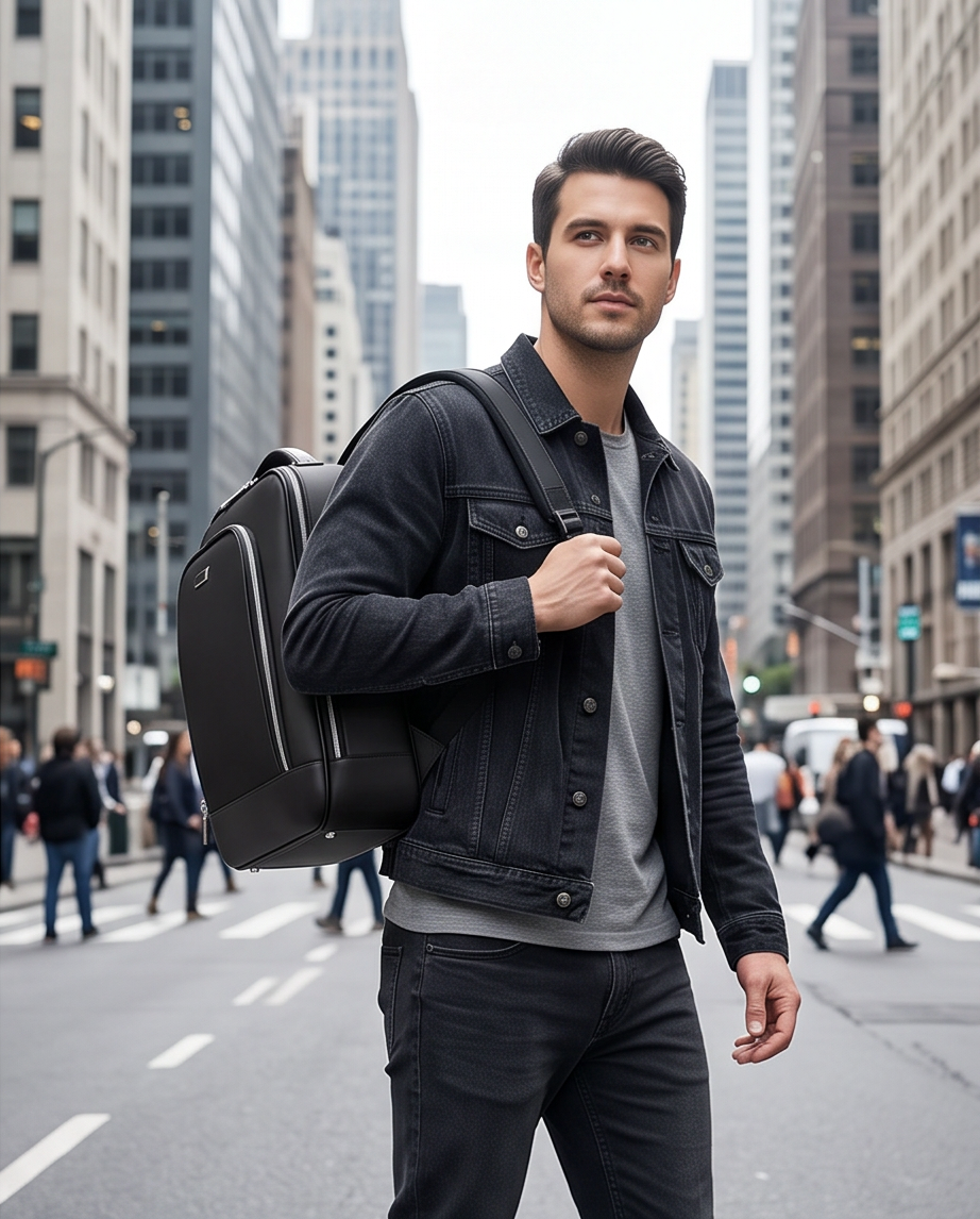 Q-MERIDIAN Premium Nylon Laptop Backpack — Water-Resistant Travel & Business Backpack