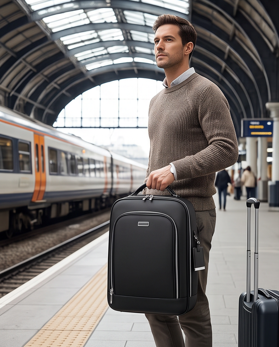 Q-MERIDIAN Premium Nylon Laptop Backpack — Water-Resistant Travel & Business Backpack