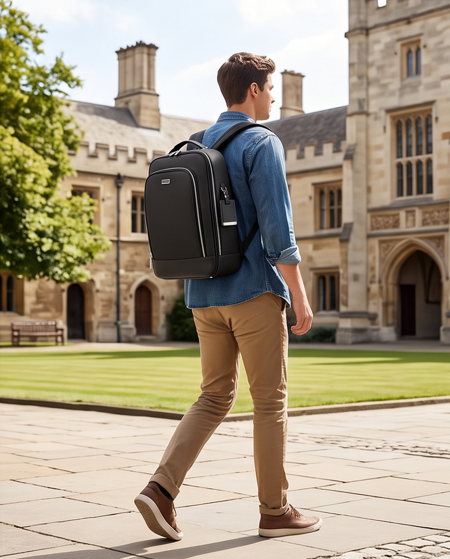 Q-MERIDIAN Premium Nylon Laptop Backpack — Water-Resistant Travel & Business Backpack