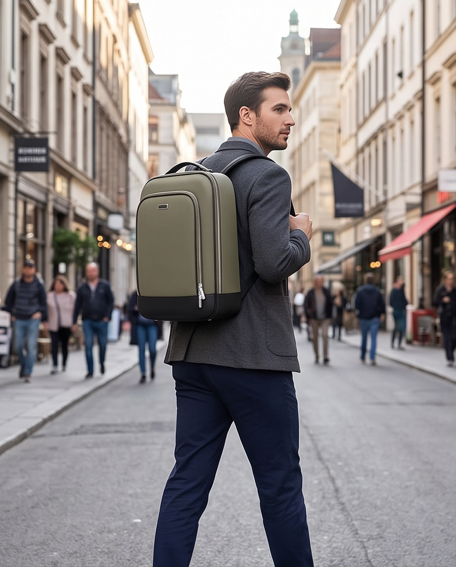 Q-MERIDIAN Premium Nylon Laptop Backpack — Water-Resistant Travel & Business Backpack