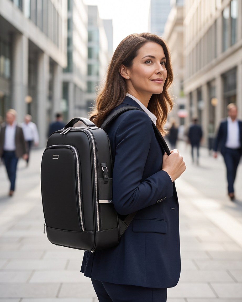 Q-MERIDIAN Premium Nylon Laptop Backpack — Water-Resistant Travel & Business Backpack