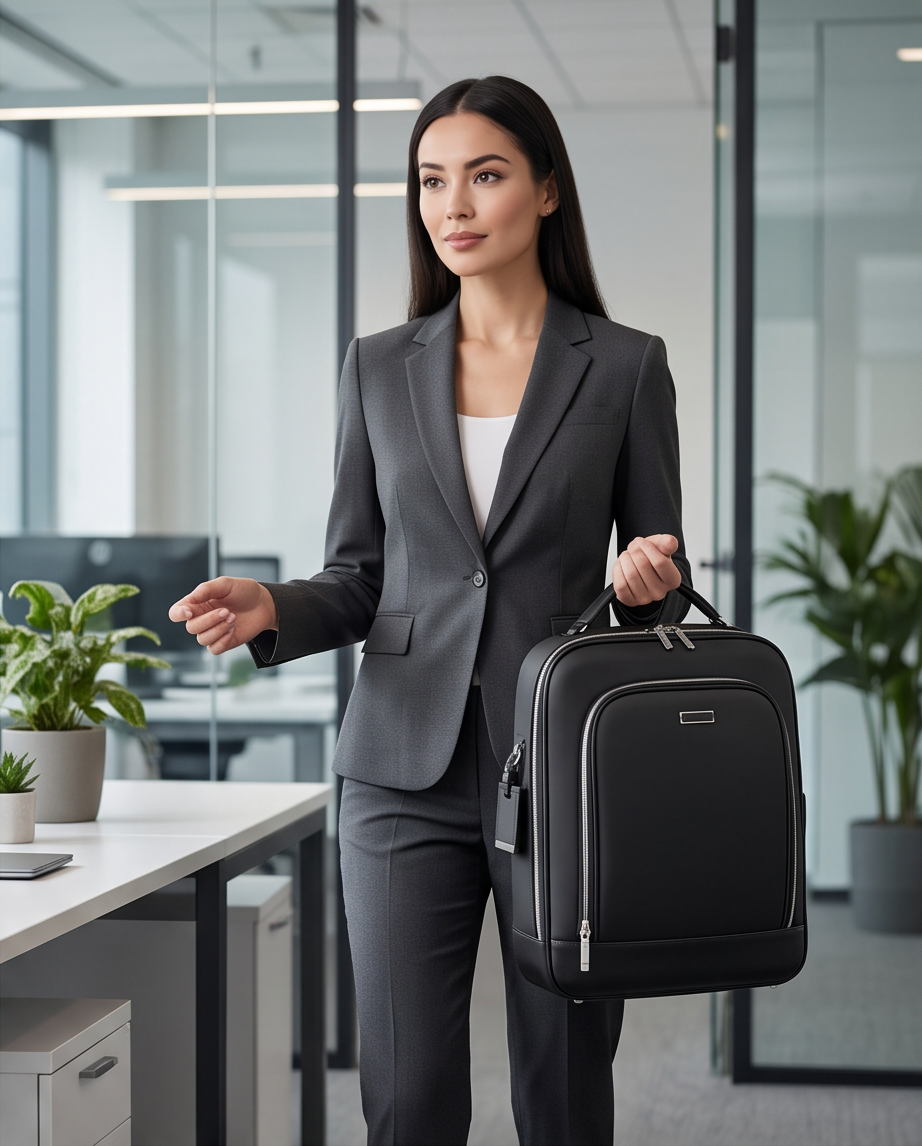 Q-MERIDIAN Premium Nylon Laptop Backpack — Water-Resistant Travel & Business Backpack