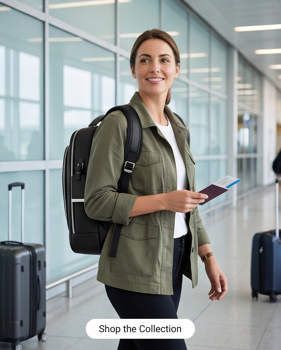 Q-MERIDIAN Premium Nylon Laptop Backpack — Water-Resistant Travel & Business Backpack