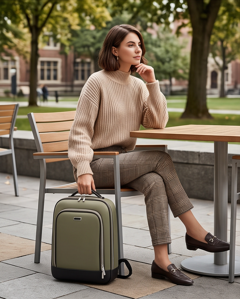Q-MERIDIAN Premium Nylon Laptop Backpack — Water-Resistant Travel & Business Backpack