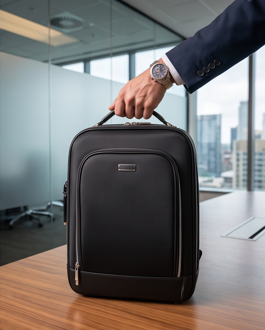Q-MERIDIAN Premium Nylon Laptop Backpack — Water-Resistant Travel & Business Backpack