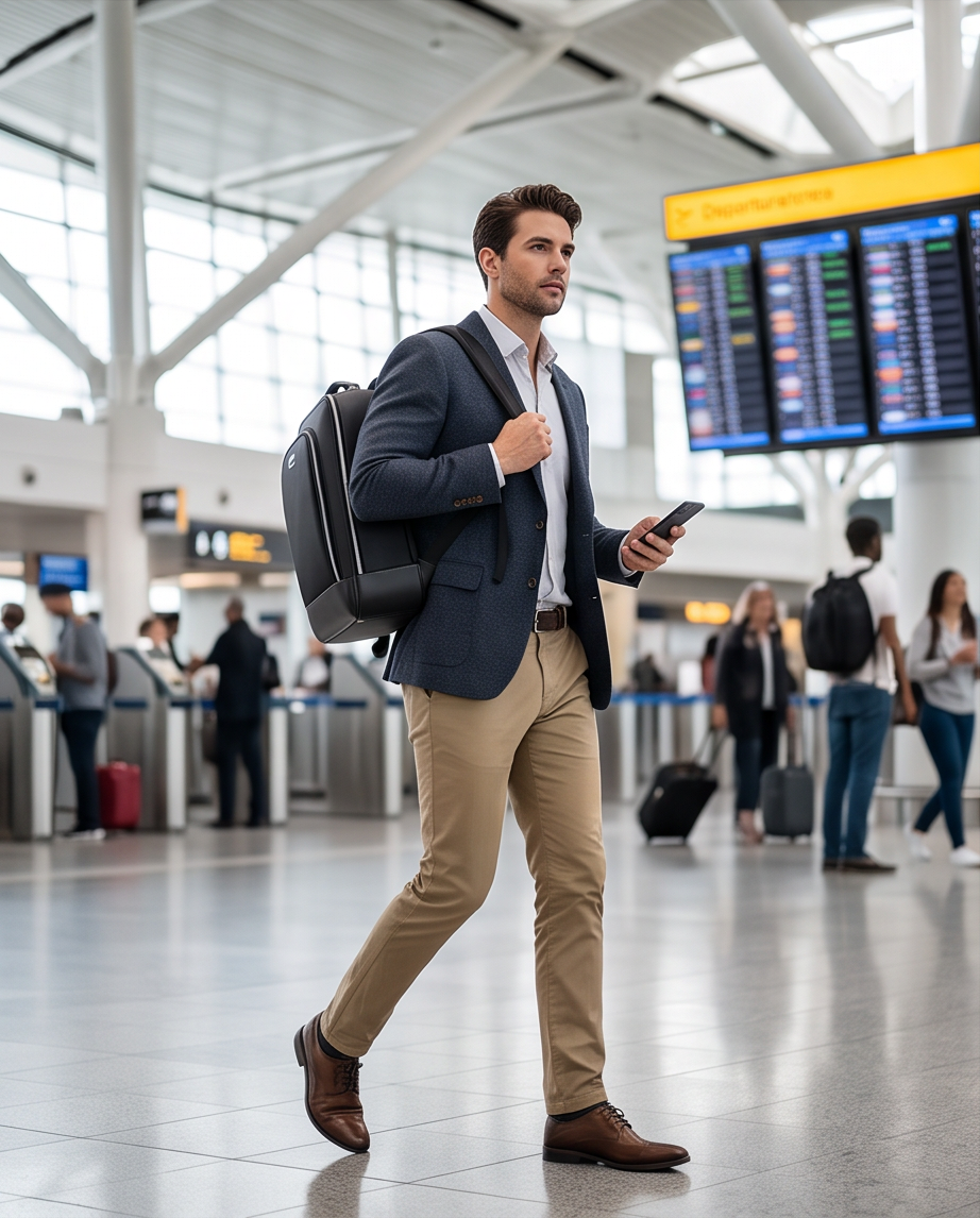 Q-MERIDIAN Premium Nylon Laptop Backpack — Water-Resistant Travel & Business Backpack