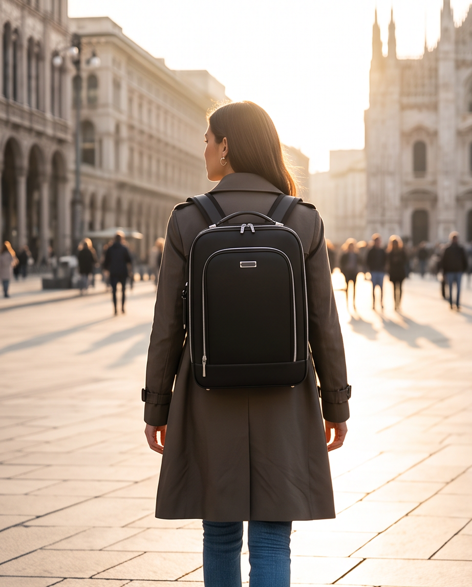 Q-MERIDIAN Premium Nylon Laptop Backpack — Water-Resistant Travel & Business Backpack