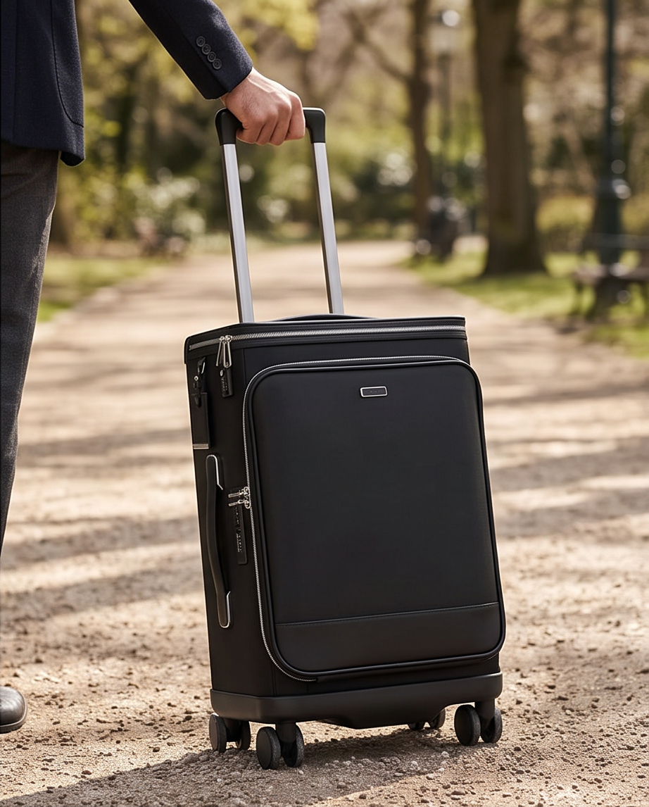 Q-DRIFT Premium Nylon Carry-On Luggage with TSA Lock — 4-Wheel Spinner Suitcase