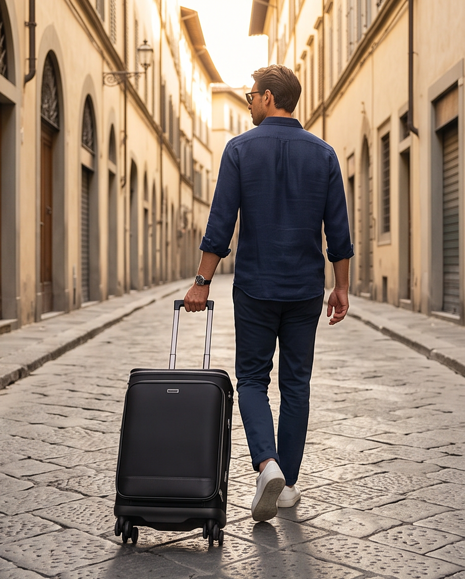 Q-DRIFT Premium Nylon Carry-On Luggage with TSA Lock — 4-Wheel Spinner Suitcase