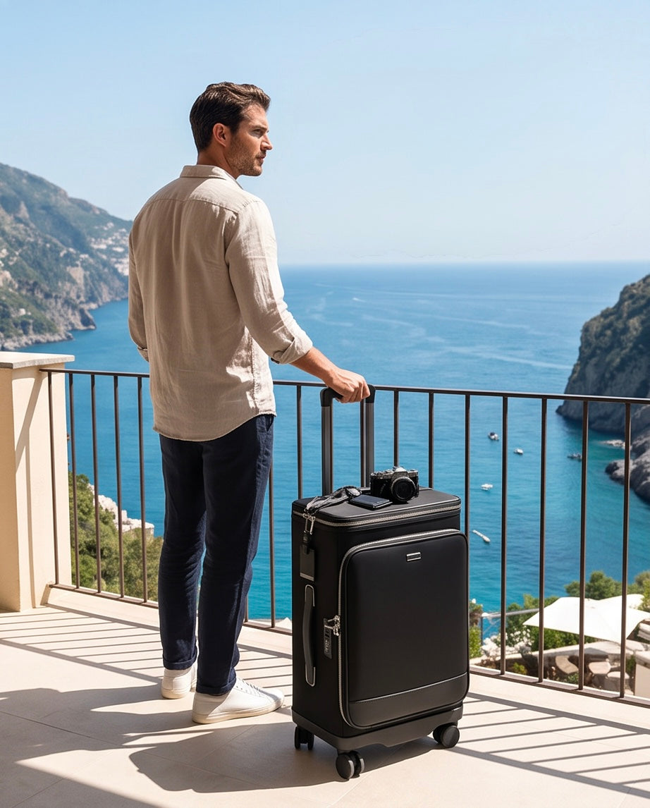 Q-DRIFT Premium Nylon Carry-On Luggage with TSA Lock — 4-Wheel Spinner Suitcase