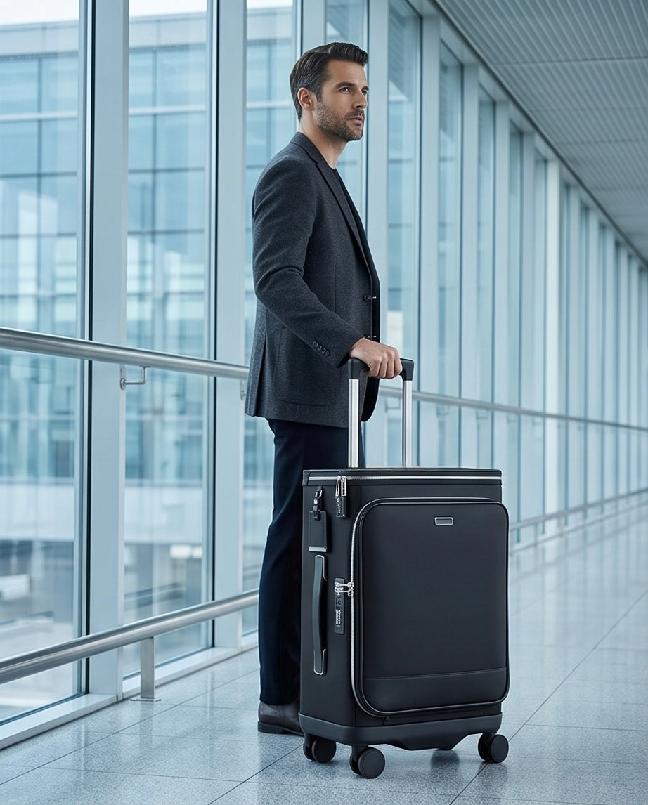 Q-DRIFT Premium Nylon Carry-On Luggage with TSA Lock — 4-Wheel Spinner Suitcase