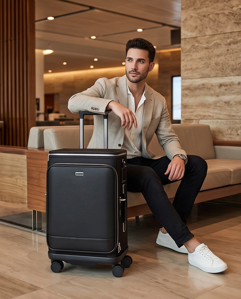 Q-DRIFT Premium Nylon Carry-On Luggage with TSA Lock — 4-Wheel Spinner Suitcase